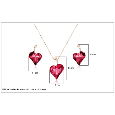 Exkluzivní souprava šperků Swarovski Elements Valentina - srdíčko