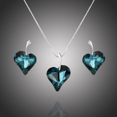 Exkluzivní souprava šperků Swarovski Elements Valentina Blue - srdíčko