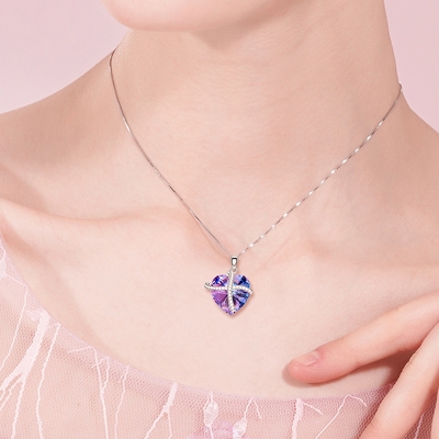 Exkluzivní náhrdelník Swarovski Elements Francesca Violet - srdíčko