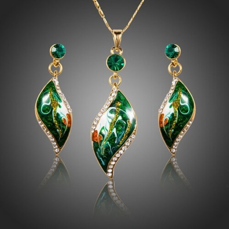 Souprava Swarovski Elements Feminine Beauty Royal Green