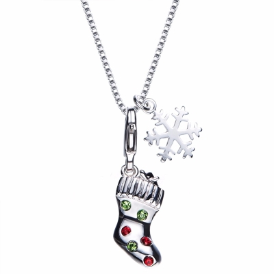 Exkluzivní vánoční náhrdelník Swarovski Elements - vánoční punčocha