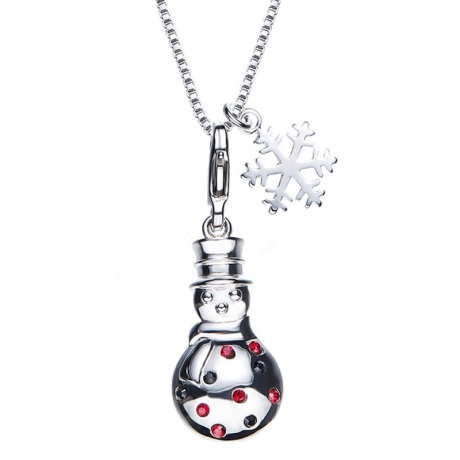 Exkluzivní vánoční náhrdelník Swarovski Elements - sněhulák
