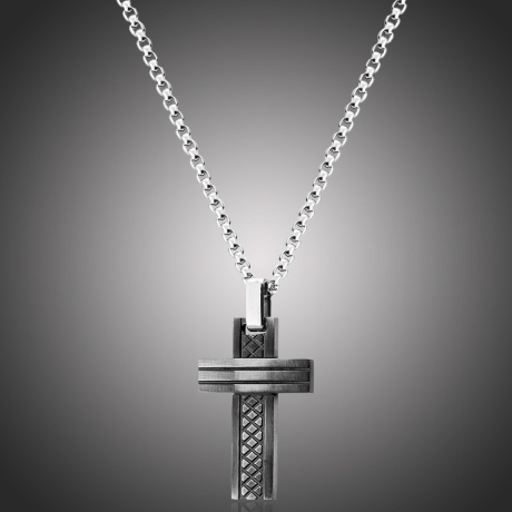 Pánský ocelový náhrdelník Patrick - chirurgická ocel, kříž