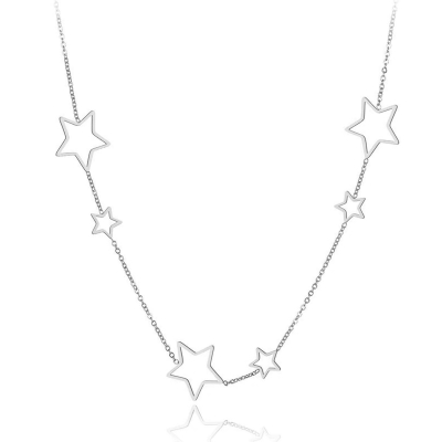 Ocelový náhrdelník Lauro - chirurgická ocel, hvězdy