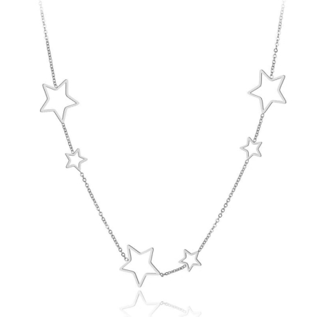 Ocelový náhrdelník Lauro - chirurgická ocel, hvězdy