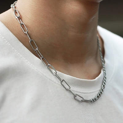 Pánský ocelový náhrdelník David - chirurgická ocel, figaro
