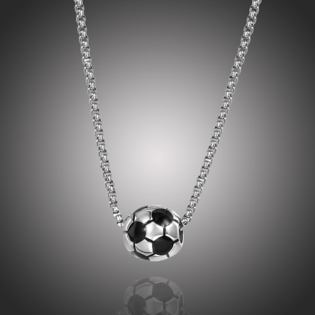Ocelový náhrdelník fotbalový míč - chirugická ocel