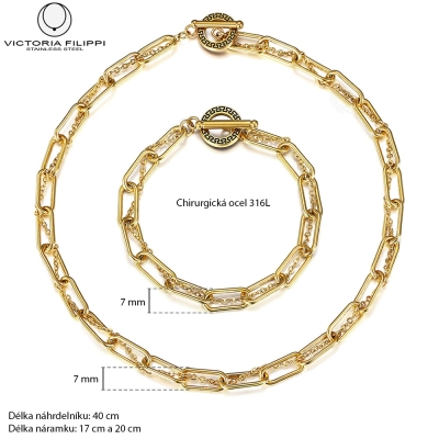 Souprava ocelového náhrdelníku a náramku Solienta - chirurgická ocel