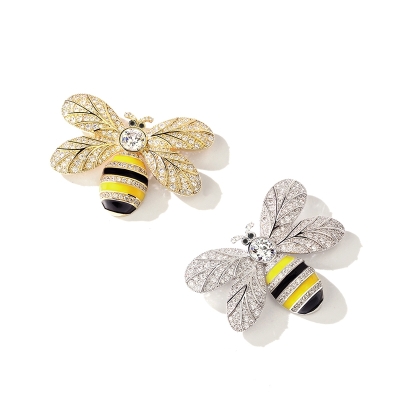 Brož Swarovski Elements Josette Gold - včela