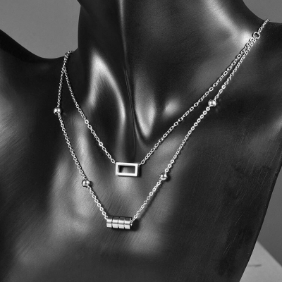Dvojitý ocelový náhrdelník Alain - chirurgická ocel