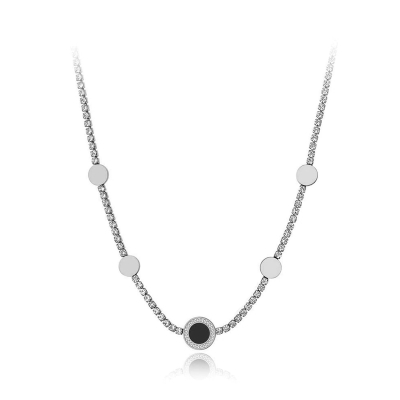 Ocelový náhrdelník se zirkony Diona - chirurgická ocel