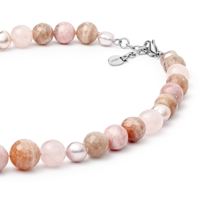 Náhrdelník Amira - perla, sluneční kámen, opál, křemen | Gaura Pearls