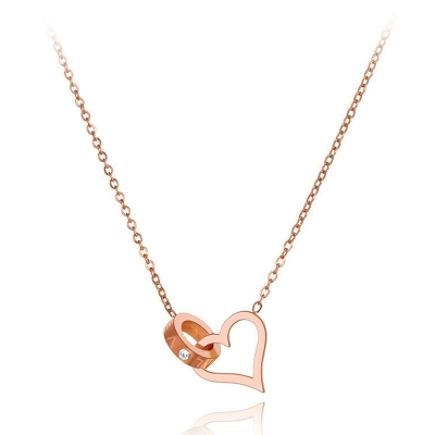 Ocelový náhrdelník Chantelle - chirurgická ocel, srdce, zirkon