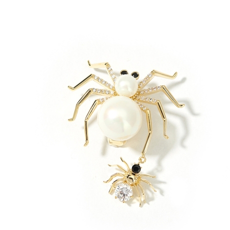 Brož s perlou Emma - pavouček pro štěstí