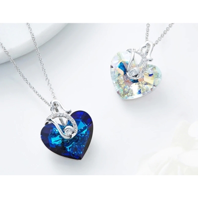 Exkluzivní náhrdelník Swarovski Elements Courtney Blue - srdce