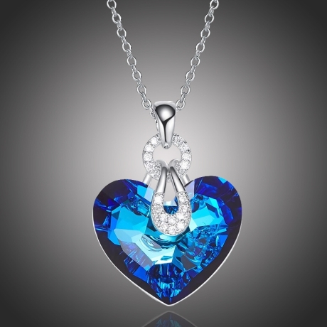 Exkluzivní náhrdelník Swarovski Elements Katherine Blue - srdce