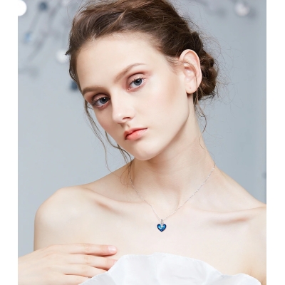Exkluzivní náhrdelník Swarovski Elements Katherine Blue - srdce