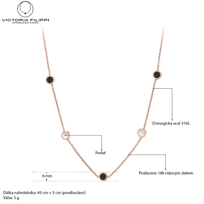 Ocelový náhrdelník Lugia Gold - chirurgická ocel