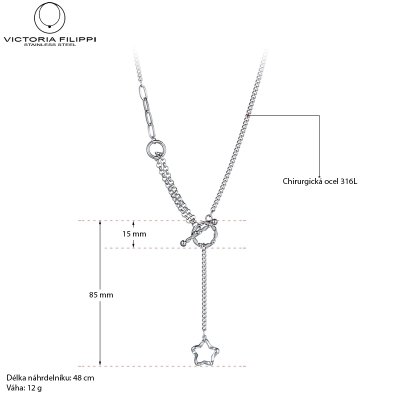 Ocelový náhrdelník Lidia - chirurgická ocel