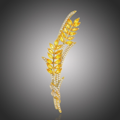 Brož Swarovski Elements Cintia - design pšenice