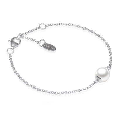 Stříbrný náramek s perlou Biondi - sladkovodní perla, stříbro 925/1000