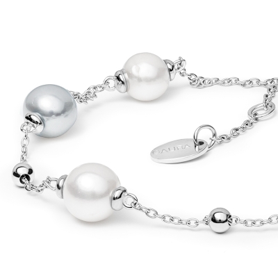 Perlový náramek Marcia Grey - sladkovodní perla, stříbro 925/1000