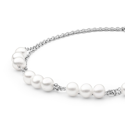 Perlový náramek Napolia - sladkovodní perla, stříbro 925/1000