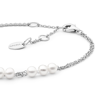 Perlový náramek Napolia - sladkovodní perla, stříbro 925/1000