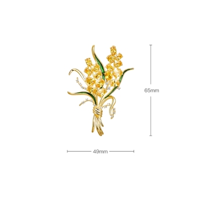 Brož Swarovski Elements krystaly Liciana - design pšenice