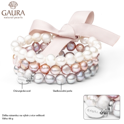Souprava tří perlových náramků  - sladkovodní perla | Gaura Pearls