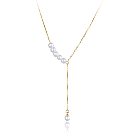 Ocelový náhrdelník Raina - chirurgická ocel, perla