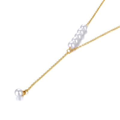 Ocelový náhrdelník Raina - chirurgická ocel, perla
