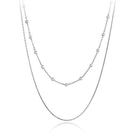 Ocelový náhrdelník Oscia - chirurgická ocel, perla