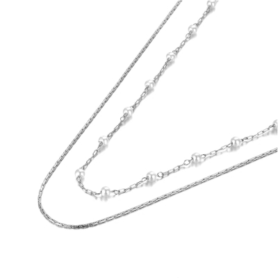 Ocelový náhrdelník Oscia - chirurgická ocel, perla