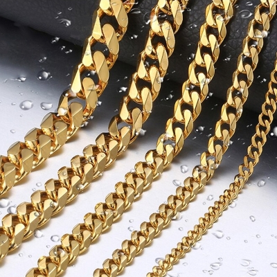 Pánský ocelový náhrdelník Erich Gold, 7 mm řetízek - chirurgická ocel