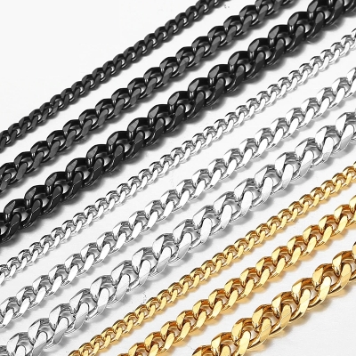 Pánský ocelový náhrdelník Erich Black,  7 mm řetízek - chirurgická ocel