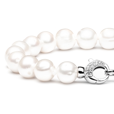 Luxusní perlový náramek Shannon - sladkovodní perla, stříbro 925/1000