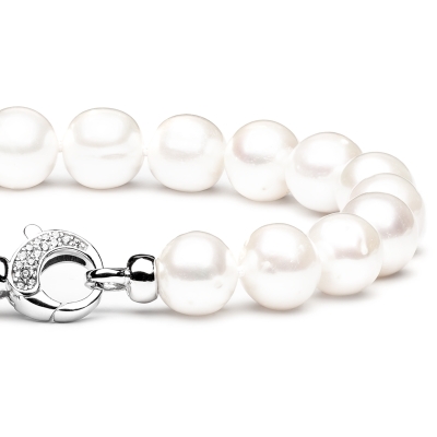 Luxusní perlový náramek Shannon - sladkovodní perla, stříbro 925/1000