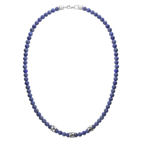 Pánský korálkový náhrdelník Daniel - 6 mm lapis lazuli, etno styl