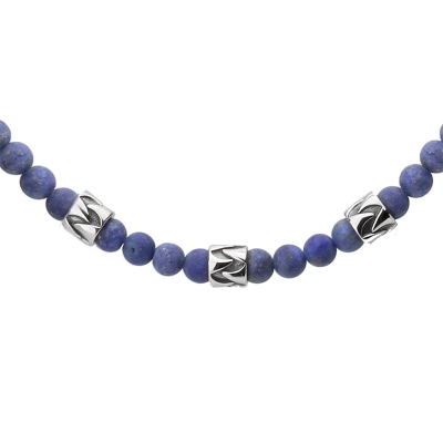 Pánský korálkový náhrdelník Daniel - 6 mm lapis lazuli, etno styl