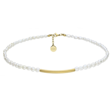 Perlový náhrdelník Ava Gold - chirurgická ocel, sladkovodní perla