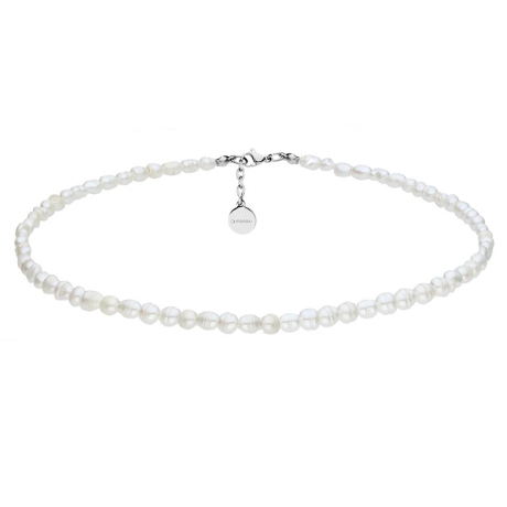 Perlový choker náhrdelník Emilie - chirurgická ocel, sladkovodní perla