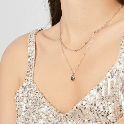 Dvojitý stříbrný náhrdelník Isabelle - stříbro 925/1000, srdce