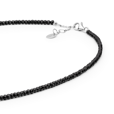Korálkový náhrdelník Joana - keshi perla, spinel, stříbro 925/1000