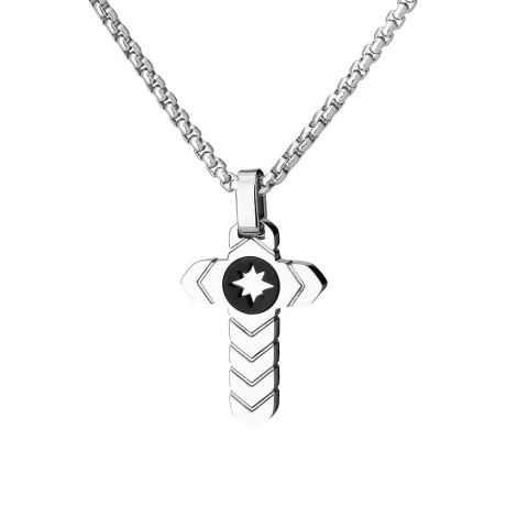 Pánský ocelový náhrdelník Claudio - chirurgická ocel, kříž