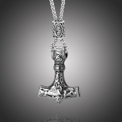 Pánský náhrdelník Thórovo kladivo - MJOLNIR - runa Eihwaz
