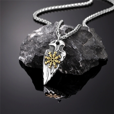 Pánský náhrdelník Ódinovo kopí - GUNGNIR - symbol VEGVISIR