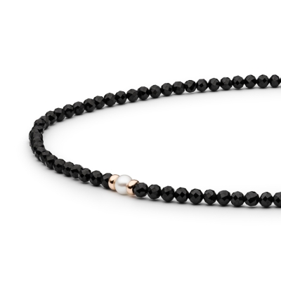 Stříbrný náhrdelník s perlou Fernanda - stříbro 925/1000, černý spinel
