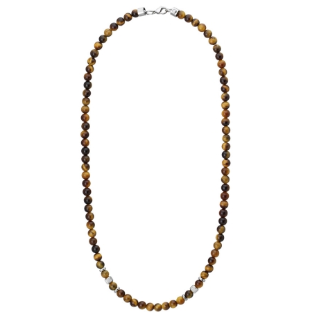 Pánský korálkový náhrdelník Christian - 6 mm přírodní Tygří oko