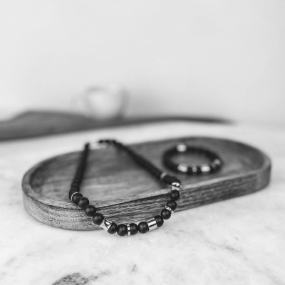 Pánský korálkový náhrdelník Joaquin - 10 mm černý Onyx